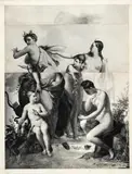 Manolo Vellojin, Sin título, 1970, Collage sobre reproducciones de láminas