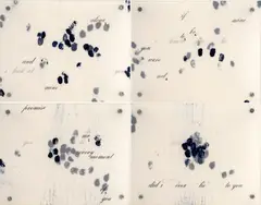 Collier Schorr, Implicated, 1990, Grafito, gouache, vellum, plexiglass y steel. (4 piezas)