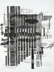 Luis Roldán, Reflejos, 2025, Tinta sobre papel