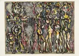 René Portocarrero, [Mujeres de perfil], Serigrafía sobre papel , Ejemplar Prueba de artista