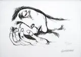 Oswaldo Guayasamín, Sueño, Serigrafía sobre papel, Ejemplar 91 de 175