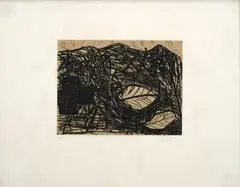Sin título, [1991] by Antoni Tàpies, Aguafuerte a color sobre papel avitelado, Ejemplar XXXVIII de 50, sold Oct 2025