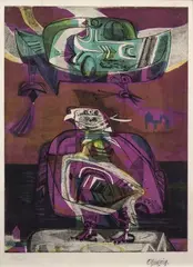 Alejandro Obregón, Palombes, 1956, Mixta sobre papel, Ejemplar 85 de 120