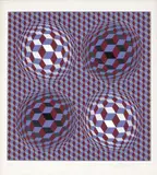 Victor Vasarely, [Deimos Black], [1981], Serigrafìa sobre papel, Ejemplar 212 de 250