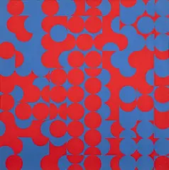Zdeněk Sýkora, Red-Blue structure, 1967, Serigrafìa sobre papel. Edición de 100