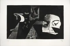 Juan Antonio Roda, [Trampa (2)], 1993, Aguafuerte y aguatinta sobre papel. Ejemplar XXXVIII de 50
