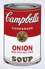 Campbell's Onion Made with Beef Stock Soup by Andy Warhol, 2018, Serigrafía sobre papel. Edición abierta, sold Oct 2025