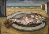 Cecilia Porras, [Pescado], década de 1950, Óleo sobre madera