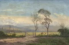 [Paisaje sabanero] by Jesús María Zamora, Óleo sobre lienzo, sold May 2025