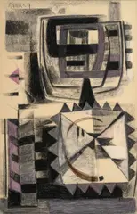 Enrique Grau, Sin título, 1959, Mixta sobre papel