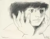 Enrique Grau, Pensar, 1999, Lápiz sobre papel