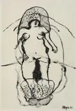 Norman Mejía, [Mujer], 1966, Tinta china sobre papel