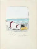 Ethel Gilmour, La playa, Pastel graso sobre papel