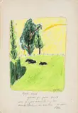 Ethel Gilmour, [Paisaje Vacas], Pastel graso sobre papel