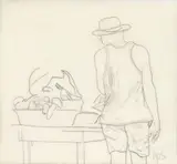 Valentín by Ana Mercedes Hoyos, 2010, Lápiz sobre papel pergamino, sold May 2025