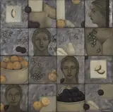 Silvia Ordoñez, Cabezas, cuerpos y frutas, 1995, Óleo sobre lienzo