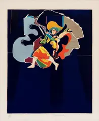 Umberto Giangrandi, Reune a la sombra, 1981, Serigrafía sobre papel. Ejemplar fuera de comercio