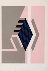 Rosa y gris by Eduardo Ramírez Villamizar, 1982, Serigrafía sobre papel. Ejemplar 29 de 30, sold Apr 2025