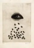 David Manzur, Sin título del libro El beso de Dios, 1988, Aguafuerte y punta seca sobre papel. Ejemplar 221 de 225
