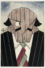 Omar Rayo, Guillermo León Valencia, 1947, Tinta y aguada sobre papel
