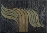Alberto Arboleda, Fondo marino de senderos dormidos, 1982, Collage metalizado sobre papel