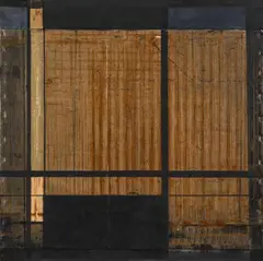 Carlos Rojas, La ventana del Zapatero, de la serie Mutantes, 1993, Mixta sobre lienzo