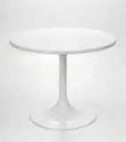 Mesa tulipa estilo Eero Saarinen, Fibra laqueada en color blanco, Fibra laqueada en color blanco