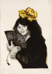 Enrique Grau, La Manola, 1976, Litografía sobre papel. Ejemplar 73 de 100