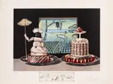 Sin título, de la serie Las cenas de Gala, [1971] by Salvador Dalí, Litografía y punta seca sobre papel. Ejemplar 2 de 195, sold Sep 2024