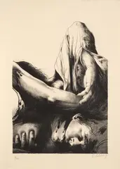 Sin título, de la serie Noche oscura de San Juan de la Cruz by Luis Caballero, 1977, Litografía sobre pape. Ejemplar 6 de 60, sold Sep 2024