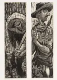 Carmelo González, Machetero y miliciano, 1978, Xilografía sobre papel. Ejemplar Prueba de estado