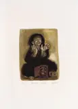 Enrique Grau, Mendiga ululante, de la carpeta Cuba Colombia. Raíces comunes, 1978, Serigrafía sobre papel. Ejemplar 76 de 100