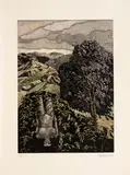 Alfonso Quijano Acero, Sin título, 1989, Xilografía y serigrafía sobre papel. Ejemplar 35 de 100