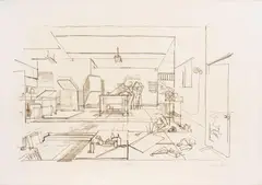 El Taller by Santiago Cárdenas, 1980, Litografía sobre papel, Ejemplar 5 de 25, sold Sep 2024