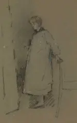 Jehan Daly, Figure Study, chalks 24cm by 15cm