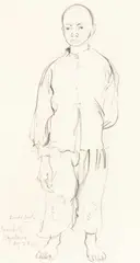 Ronald Searle, Yugoslavian Refugee, pencil 32cm by