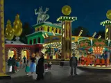 Clodagh Sparrow, Battersea Fairground By Night, pen and
