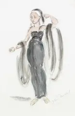 Oliver Messel, Costume Design For Cleopatra Ii, watercolour 36cm by 25cm