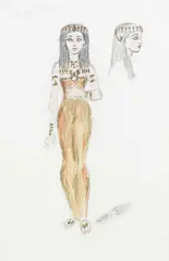 Oliver Messel, Costume Design For Cleopatra Ii, watercolour 36cm by 25cm