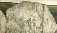 Jonas Plosky, The Monumental Rock, oil on board 107cm by