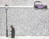 Jonas Plosky, Old Times, oil on board 60cm by 76cm