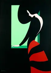 By The Window by Amleto Dalla Costa, oil on canvas 68cm by 48cm, sold Mar 2015