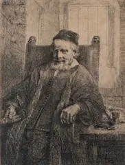 Rembrandt Harmensz van Rijn, Jan Lutma, Goldsmith, 1656, Etching