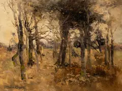 Alfred William Gibson, An Autumnal Landscape, oil on board