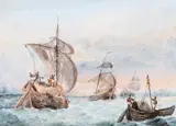 Shipping Off The Coast Of India Or Bangladesh by Sir Charles D'Oyly, 7th Baronet, watercolour, sold Apr 2019
