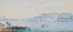 Vincenzo d'Esposito, A View Of Valletta From The Grand Harbour, Gouache