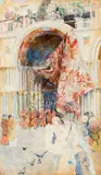 David Woodlock, A Festival At San Marco, Venice, watercolour