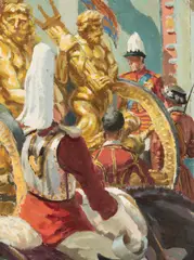 Rosa Mead, The Coronation Coach, oil on board