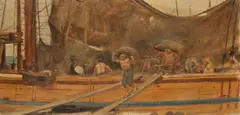 Charles Holroyd, Unloading The Ships, oil on board
