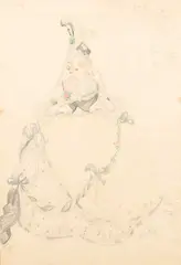 Gladys E.m. Calthrop, Three Costume Designs For The Gay Pavilion, pencil & watercolour Largest: